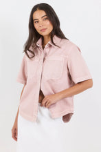 Load image into Gallery viewer, Stories Be Told Crucial Denim Short Sleeve Shacket - Pale Pink Hyde Boutique