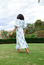 Load image into Gallery viewer, Aston Studio Lucinda Dress - Cerulean Plaid Apparel > Women > Clothing > Dresses > Maxi Dresses > Aston Studio Hyde Boutique