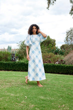 Load image into Gallery viewer, Aston Studio Lucinda Dress - Cerulean Plaid Apparel > Women > Clothing > Dresses > Maxi Dresses > Aston Studio Hyde Boutique