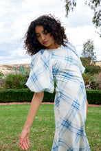 Load image into Gallery viewer, Aston Studio Lucinda Dress - Cerulean Plaid Apparel > Women > Clothing > Dresses > Maxi Dresses > Aston Studio Hyde Boutique