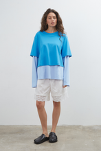 Load image into Gallery viewer, Commonplace Blue Crush LS Tee - Bright Blue Hyde Boutique
