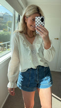 Load image into Gallery viewer, Drama The Label Amelia Blouse - Natural Stripe Apparel > Women > Clothing > Tops > Blouses & Shirts > Drama The Label Hyde Boutique