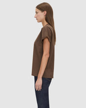 Load image into Gallery viewer, Camilla and Marc Maren Logo Roll Sleeve Tee - Chocolate