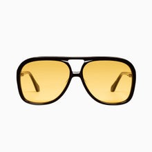 Load image into Gallery viewer, Valley Eyewear Bang - Gloss Black w. Gold Metal Trim/Orange Lens Hyde Boutique