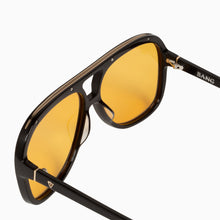 Load image into Gallery viewer, Valley Eyewear Bang - Gloss Black w. Gold Metal Trim/Orange Lens Hyde Boutique