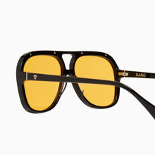 Load image into Gallery viewer, Valley Eyewear Bang - Gloss Black w. Gold Metal Trim/Orange Lens Hyde Boutique