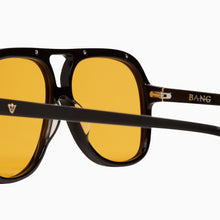 Load image into Gallery viewer, Valley Eyewear Bang - Gloss Black w. Gold Metal Trim/Orange Lens Hyde Boutique