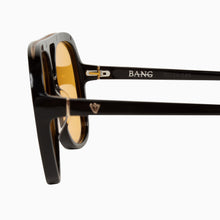 Load image into Gallery viewer, Valley Eyewear Bang - Gloss Black w. Gold Metal Trim/Orange Lens Hyde Boutique