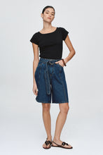 Load image into Gallery viewer, Marle Belted Jean Short - Classic Blue Hyde Boutique