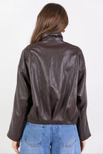 Load image into Gallery viewer, Stories Be Told Ensemble Chocolate Funnel Neck Jacket - Chocolate Arriving Friday