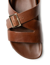 Load image into Gallery viewer, La Tribe Buckle Strap Slide - Cognac Hyde Boutique