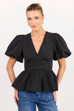 Load image into Gallery viewer, Among The Brave Beloved Poplin Stretch Back Top - Black Hyde Boutique