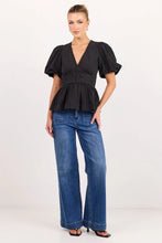 Load image into Gallery viewer, Among The Brave Beloved Poplin Stretch Back Top - Black Hyde Boutique