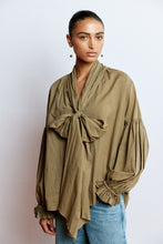 Load image into Gallery viewer, Mahsa Bow Blouse - Kelp Hyde Boutique