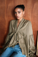 Load image into Gallery viewer, Mahsa Bow Blouse - Kelp Hyde Boutique