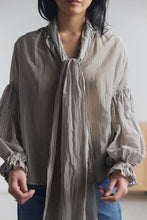 Load image into Gallery viewer, Mahsa Bow Blouse - Mahsa Stripe Hyde Boutique