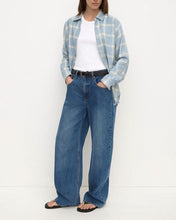 Load image into Gallery viewer, Assembly Label Womens Luka Japanese Shirt - Steel Blue Check Hyde Boutique