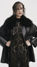 Load image into Gallery viewer, Rebe Shearling-Collar Leather Jacket - Black Hyde Boutique