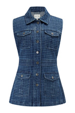 Load image into Gallery viewer, Seventy + Mochi Ani Denim Vest - Houndstooth Idaho Hyde Boutique