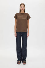 Load image into Gallery viewer, Camilla and Marc Maren Logo Roll Sleeve Tee - Chocolate