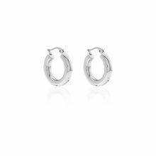 Load image into Gallery viewer, Silk & Steel Halo Hoop Earrings Medium - Silver Hyde Boutique