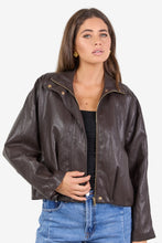Load image into Gallery viewer, Stories Be Told Ensemble Chocolate Funnel Neck Jacket - Chocolate Arriving Friday
