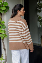 Load image into Gallery viewer, Caitlin Crisp Rupert Knit - Tan Stripe  Hyde Boutique