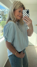 Load image into Gallery viewer, Drama The Label Seville Blouse - Soft Blue Hyde Boutique