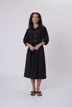 Load image into Gallery viewer, Marlow Cascade Shirt Dress - Black Hyde Boutique