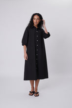Load image into Gallery viewer, Marlow Cascade Shirt Dress - Black Hyde Boutique