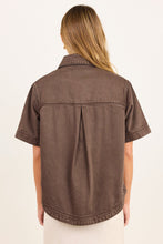 Load image into Gallery viewer, Stories be Told Crucial Denim Short Sleeve Shacket - Mocha Arriving Thursday