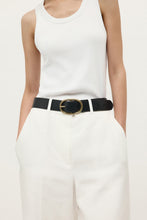 Load image into Gallery viewer, Deadly Ponies Wide Belt Oval - Black/Brass Belts Deadly Ponies