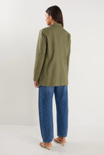 Load image into Gallery viewer, Ivy + Jack Dock Ramie Rolled Sleeve Blazer - Khaki
