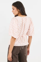 Load image into Gallery viewer, Stories Be Told Eventual Polkadot Top - Blush/Chocolate Apparel > Women > Clothing > Shirts & Tops > Blouses > Puff Sleeve Tops > Stories Be Told Hyde Boutique