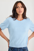 Load image into Gallery viewer, Stories be Told Edition Crewneck Cashmere Blend Knit Tee - Sky Blue Hyde Boutique