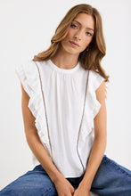 Load image into Gallery viewer, Ivy + Jack Exotic Sheer High Neck Frill Sleeve Top - Ivory Apparel > Women > Clothing > Tops > T-shirts > Ivy Jack Hyde Boutique