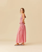 Load image into Gallery viewer, Ruby Anastasia Skirt - Red Aqua Tartan