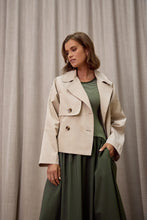 Load image into Gallery viewer, Marlow Unity Short Trench - Oat Apparel > Women > Clothing > Jackets > Trench Coats > Cropped Trench Coats > Marlow Hyde Boutique