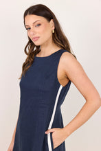 Load image into Gallery viewer, Stories Be Told Future Linen Sleeveless Midi Dress - Ink