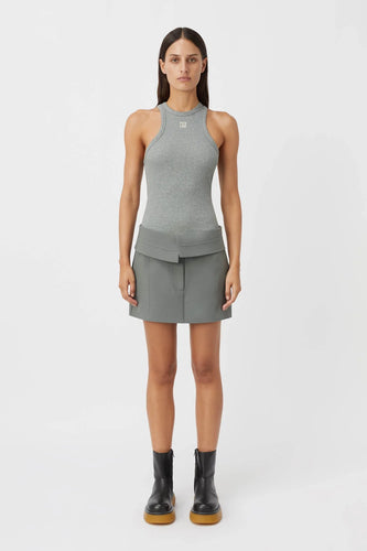 Camilla and Marc Patterson Mini Skirt - Steel Grey  Hyde Boutique   