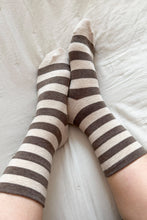 Load image into Gallery viewer, Le Bon Shoppe Wally Socks - Wide/Brown Stripe