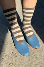 Load image into Gallery viewer, Le Bon Shoppe Wally Socks - Wide/Brown Stripe