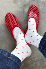 Load image into Gallery viewer, Le Bon Shoppe Sneaker Socks - White/Red