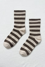 Load image into Gallery viewer, Le Bon Shoppe Wally Socks - Wide/Brown Stripe