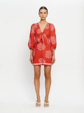 Load image into Gallery viewer, Kivari Indira Tie Front Mini Dress - Coral Hyde Boutique