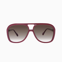Load image into Gallery viewer, Valley Eyewear Bang - Burgundy w. Gold Metal/Brown Gradient Lens Hyde Boutique