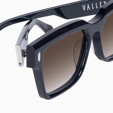 Load image into Gallery viewer, Valley Eyewear Roosevelt - Gloss Black w. Silver Metal/Brown Gradient Lens Hyde Boutique