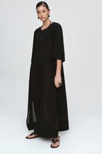 Load image into Gallery viewer, Marle Kaftan - Black Crinkle Apparel > Women > Clothing > Dresses > Kaftans > Marle Hyde Boutique