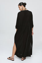 Load image into Gallery viewer, Marle Kaftan - Black Crinkle Apparel > Women > Clothing > Dresses > Kaftans > Marle Hyde Boutique