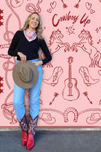 Load image into Gallery viewer, Dark Hampton X Kaylee Bell Cowboy Up Silk Petite Scarf - Pink Hyde Boutique
